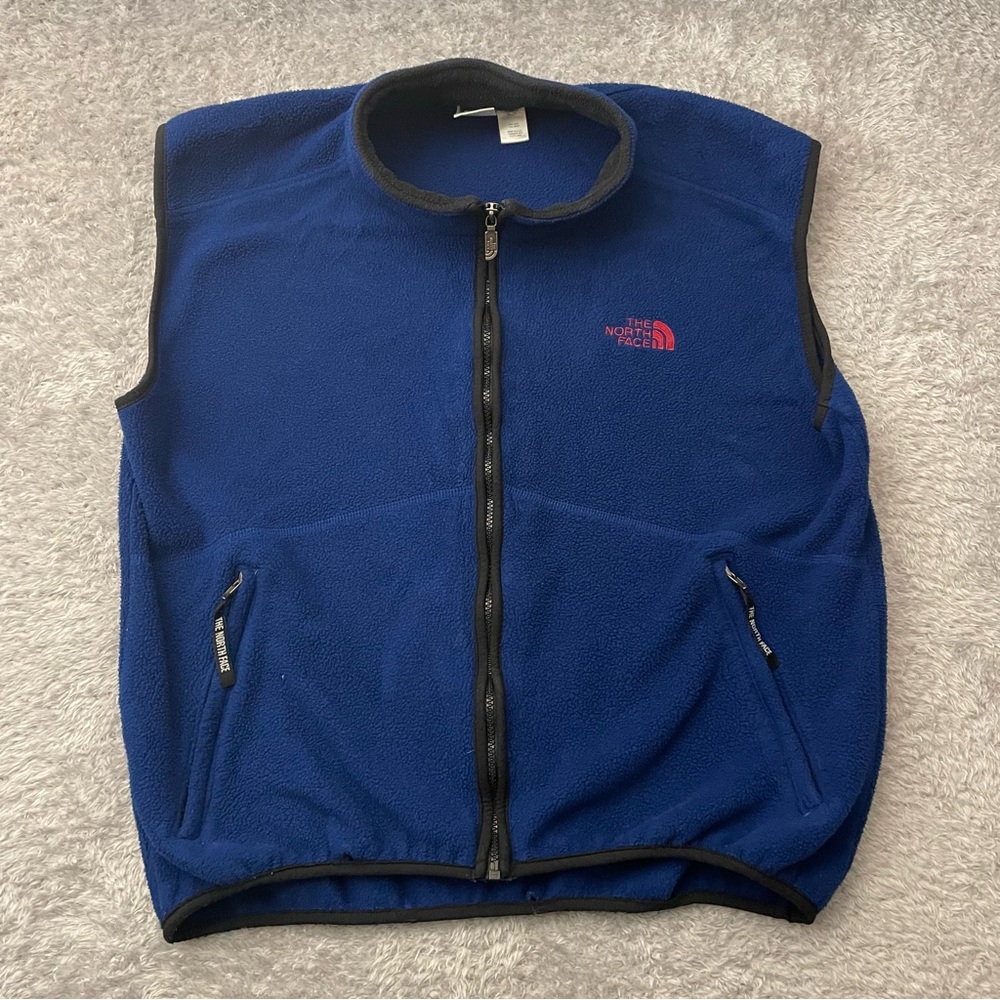 • Title: Vintage The North Face Fleece Vest Made in USA Blue Red Logo Men's XL